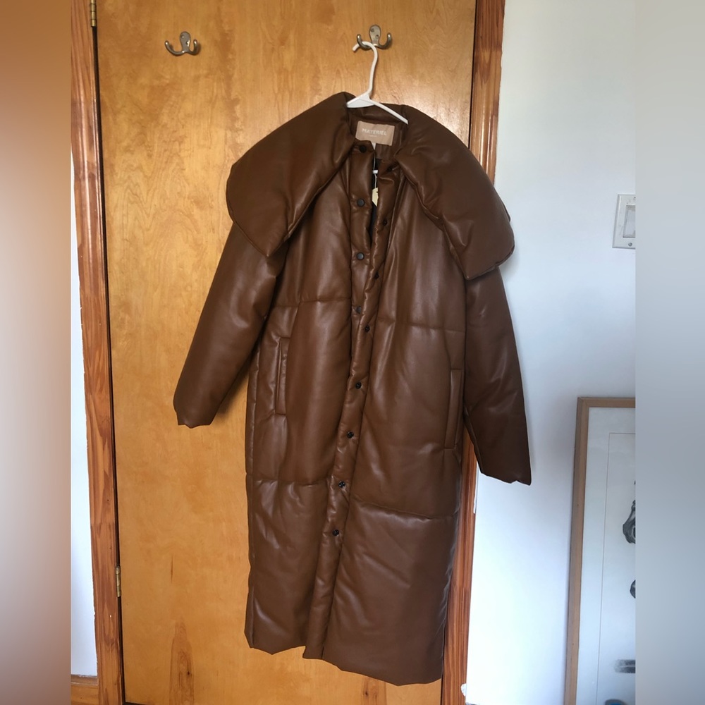 Brown color. Vegan leather.